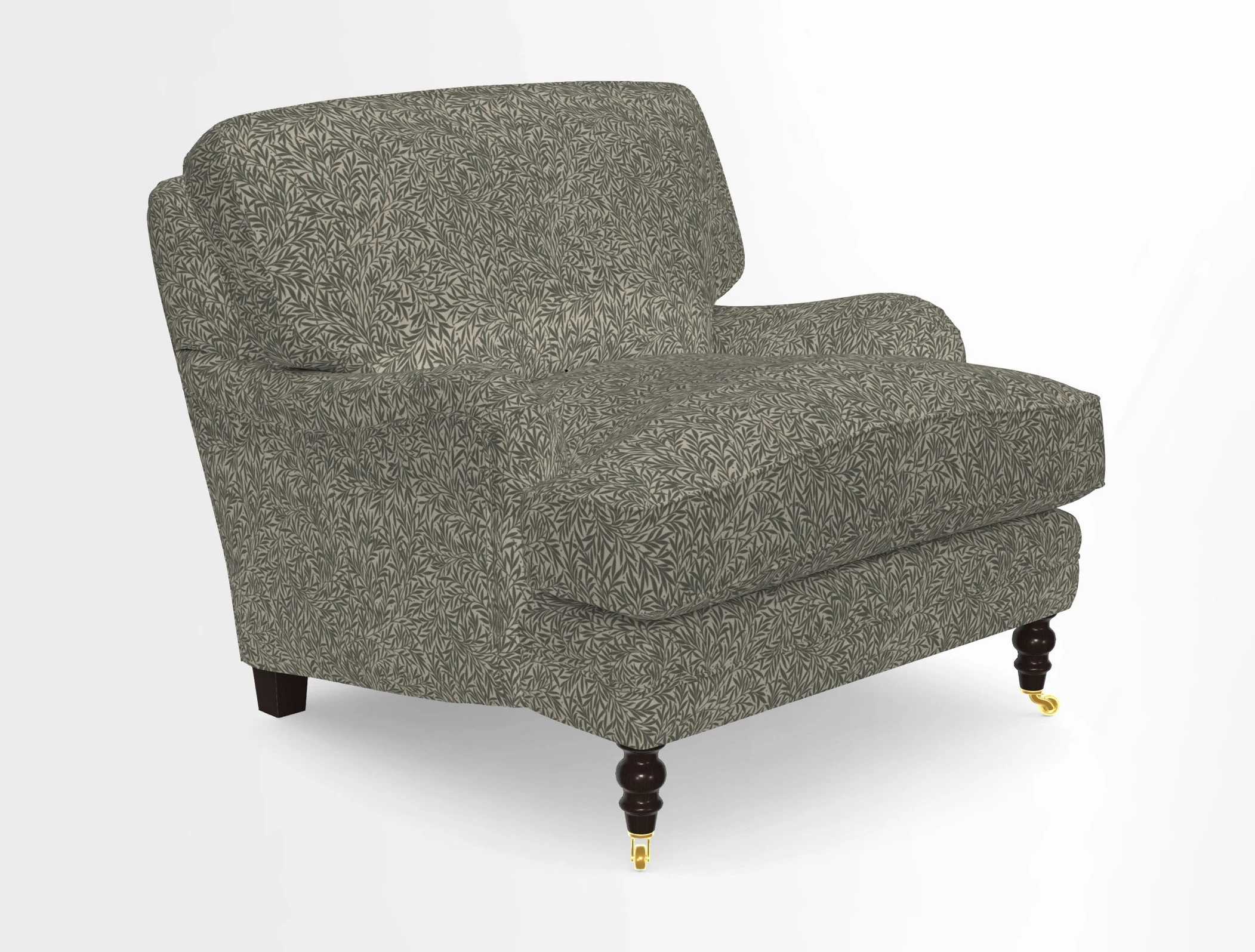 Coates Chair in RHS Gertrude Jekyll Lattice Blue with Seat and Back Cushions in Mohair Velvet Indigo