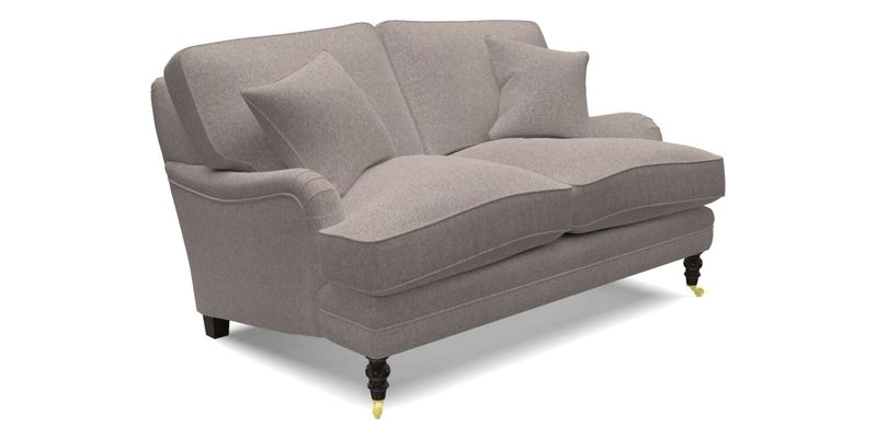 Coates 3 Seater Sofa in Mohair Velvet Indigo with Seat and Back Cushions in Gertrude Jekyll Meadow Flower Blue