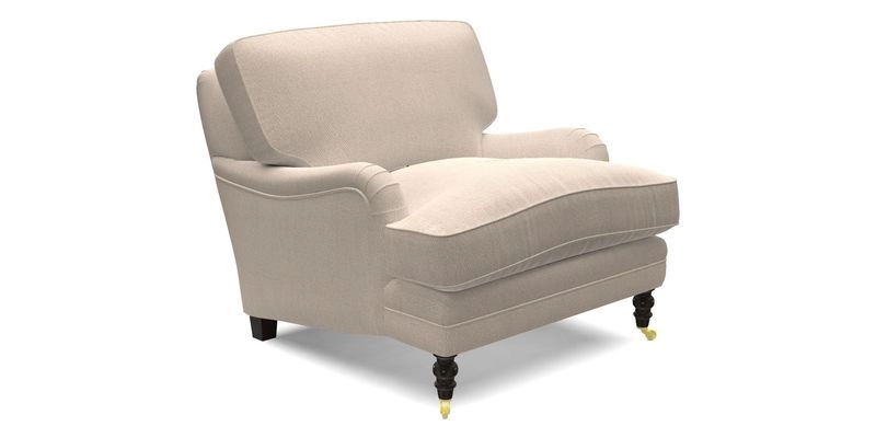 Coates Chair in RHS Gertrude Jekyll Lattice Blue with Seat and Back Cushions in Mohair Velvet Indigo