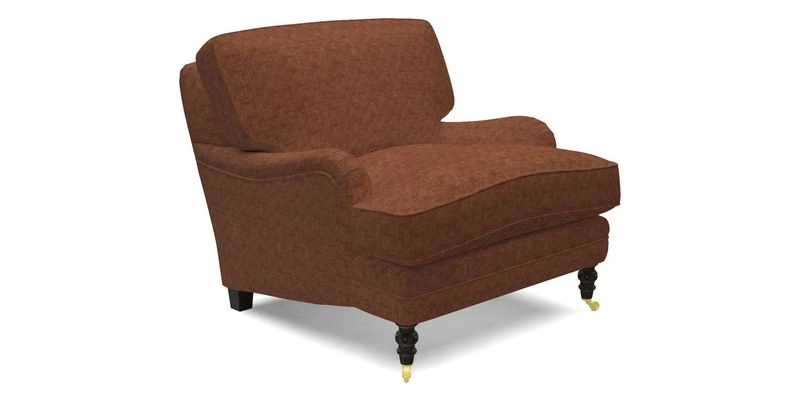 Coates Chair in RHS Gertrude Jekyll Lattice Blue with Seat and Back Cushions in Mohair Velvet Indigo