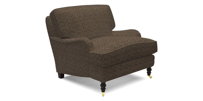 Coates Chair in RHS Gertrude Jekyll Lattice Blue with Seat and Back Cushions in Mohair Velvet Indigo