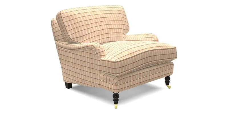 Coates Chair in RHS Gertrude Jekyll Lattice Blue with Seat and Back Cushions in Mohair Velvet Indigo