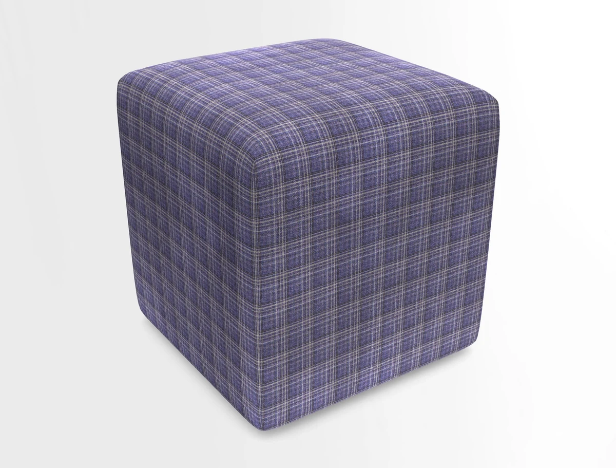 Cube Footstool in Peruvian homespun fabric
