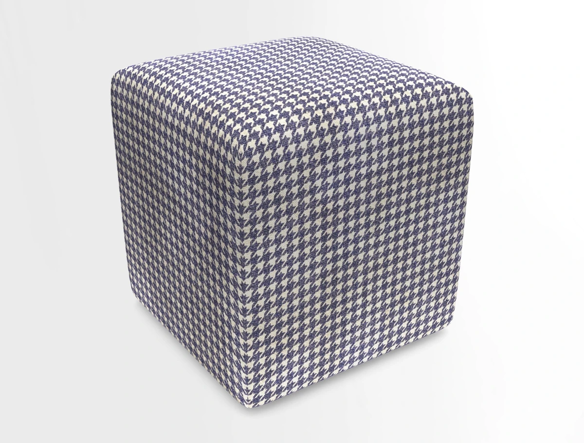Cube Footstool in Peruvian homespun fabric