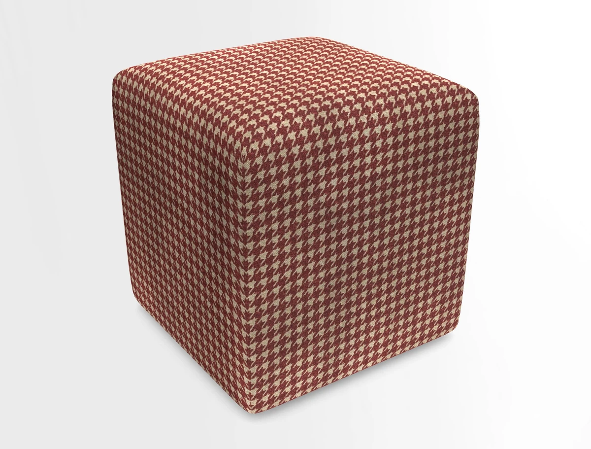 Cube Footstool in Peruvian homespun fabric