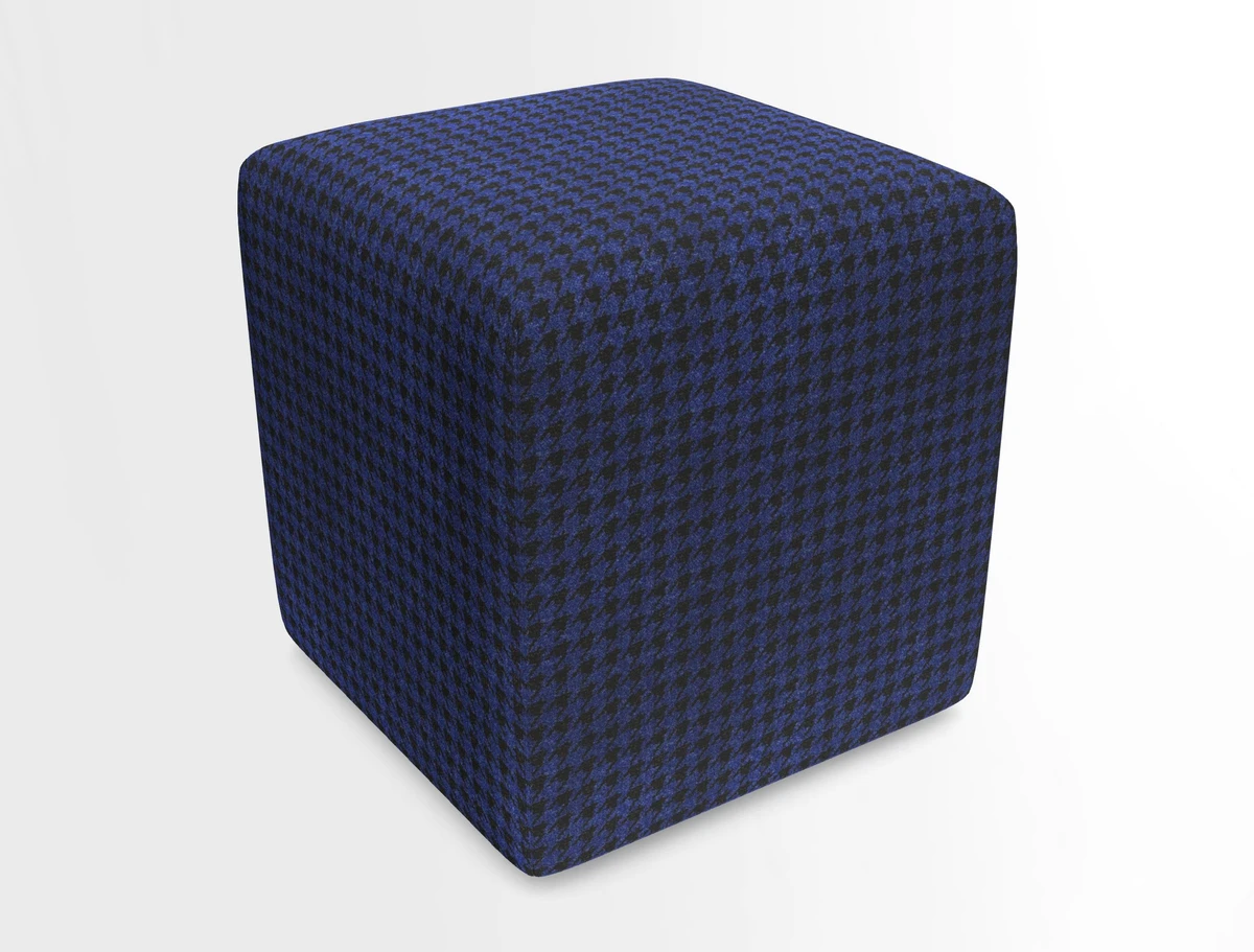 Cube Footstool in Peruvian homespun fabric