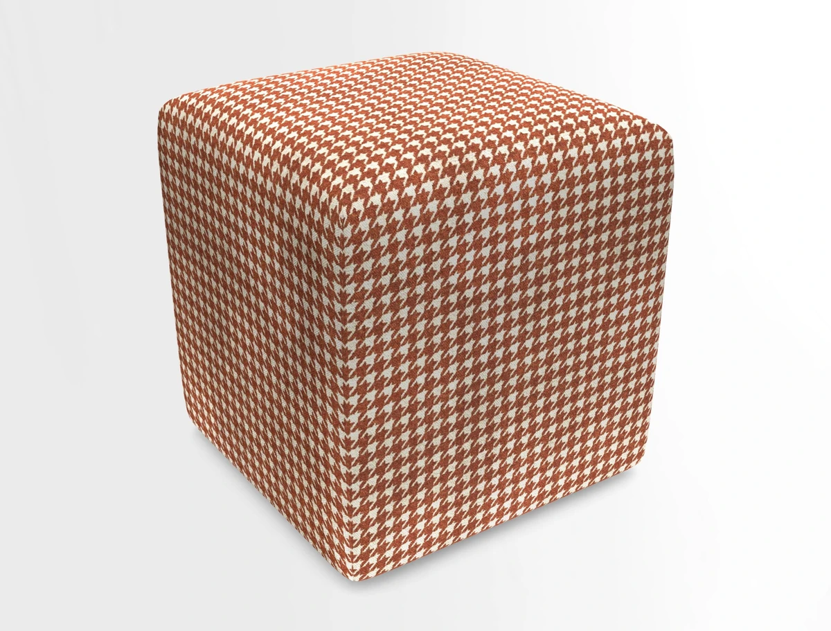 Cube Footstool in Peruvian homespun fabric