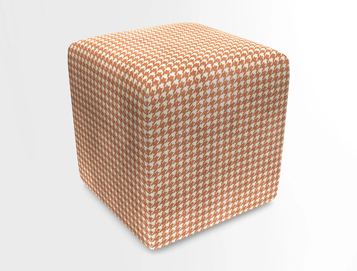 Cube Footstool in Peruvian homespun fabric