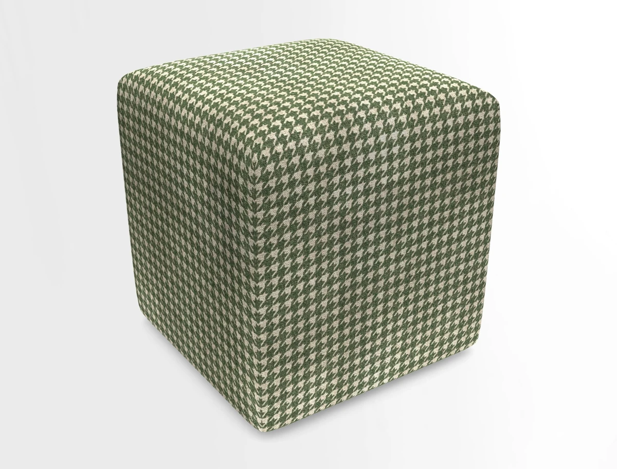 Cube Footstool in Peruvian homespun fabric