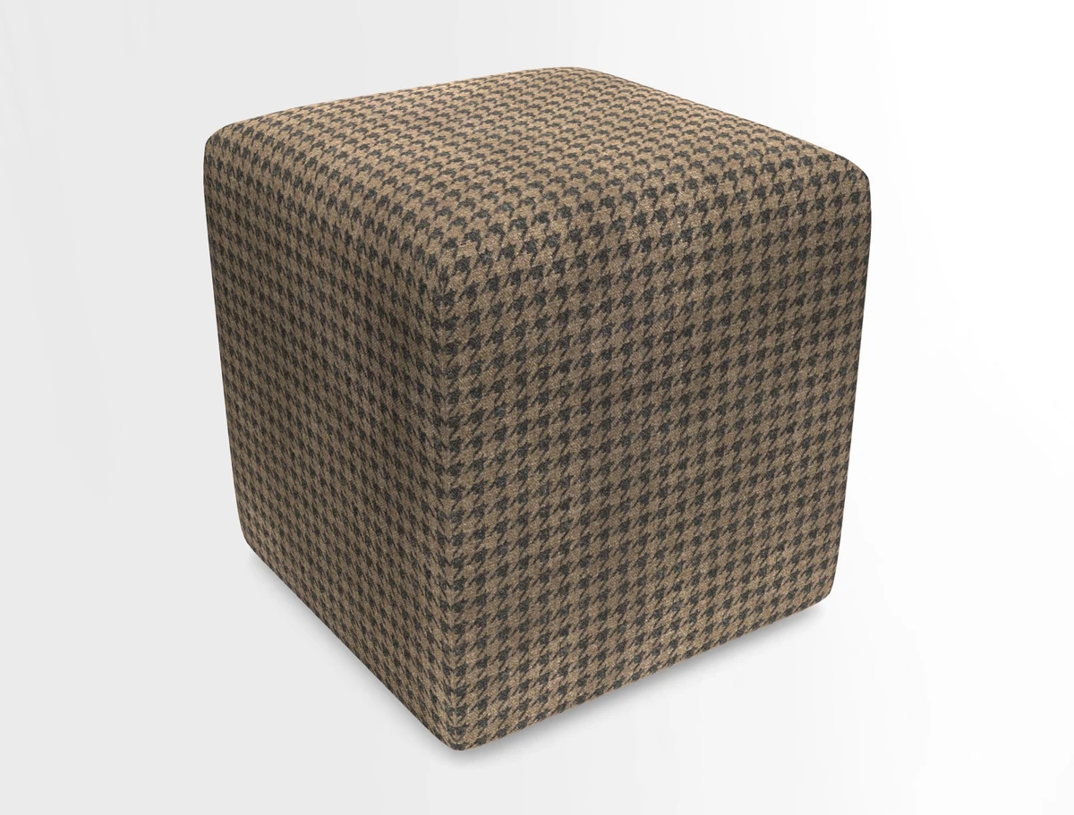 Cube Footstool in Peruvian homespun fabric