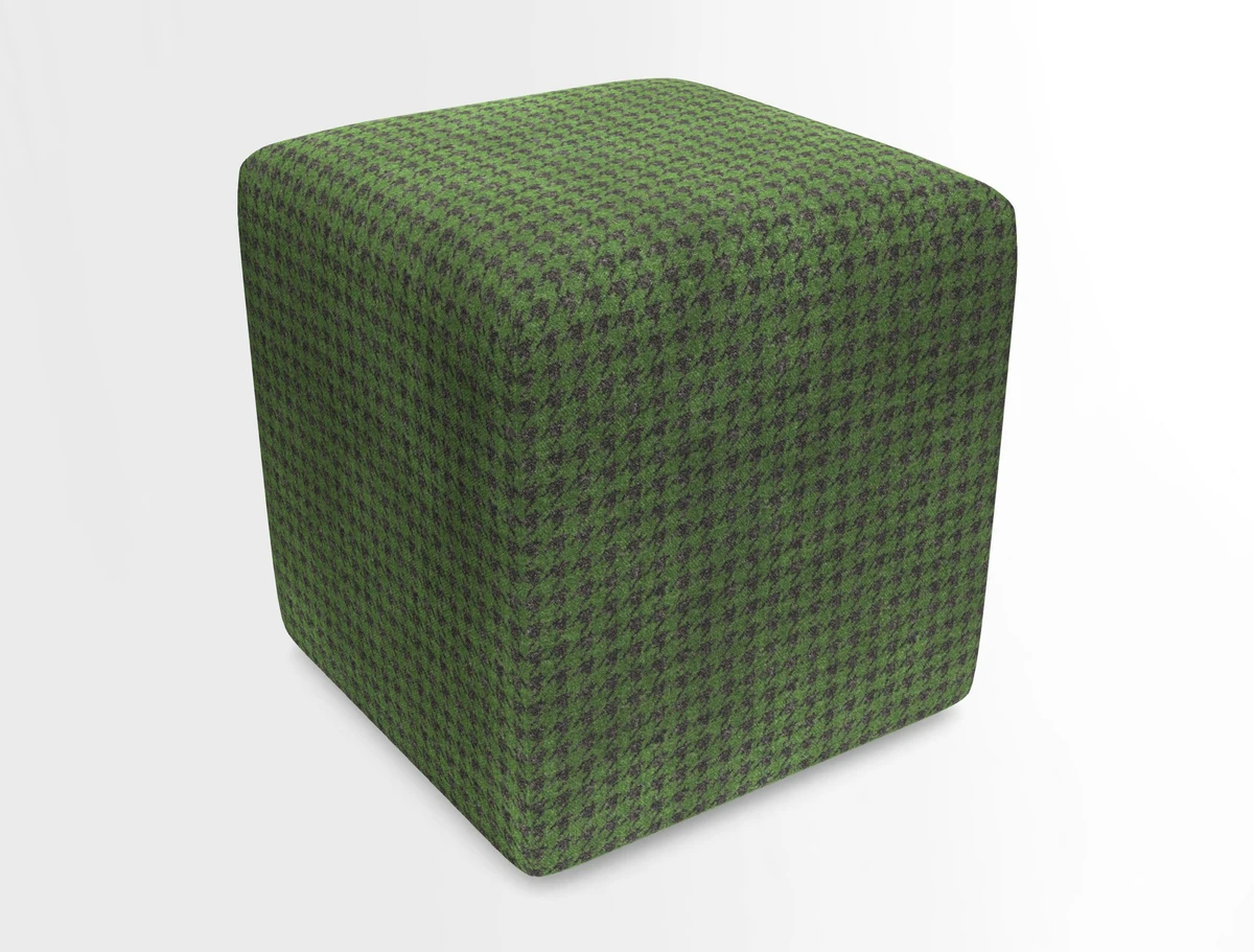 Cube Footstool in Peruvian homespun fabric