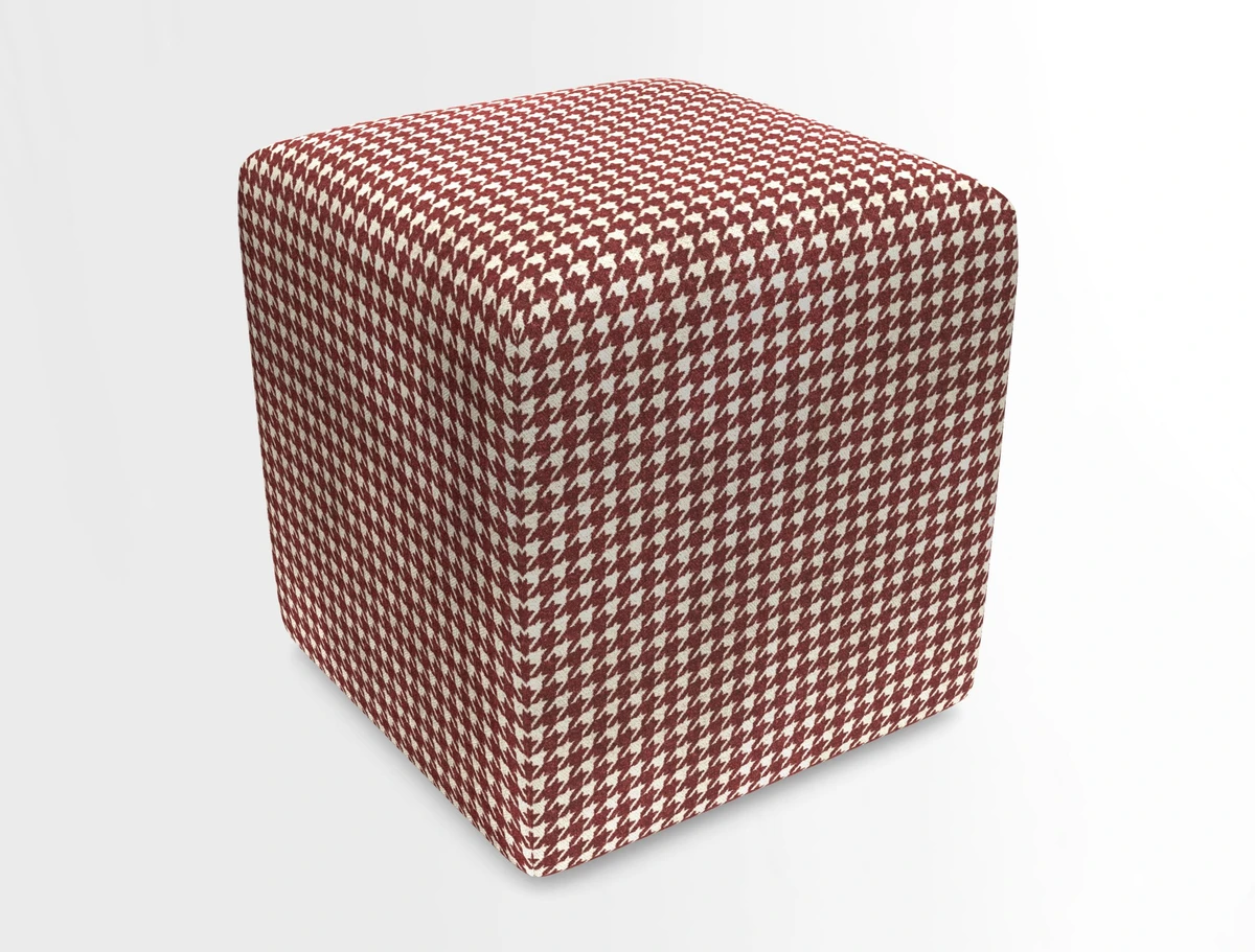Cube Footstool in Peruvian homespun fabric