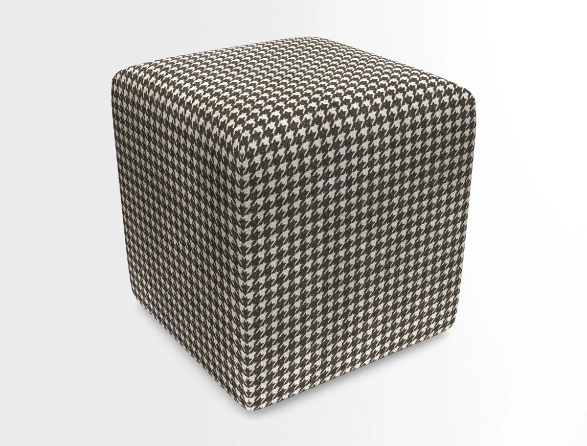 Cube Footstool in Peruvian homespun fabric