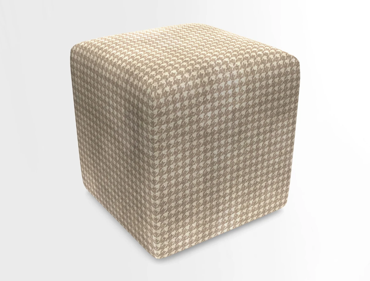Cube Footstool in Peruvian homespun fabric