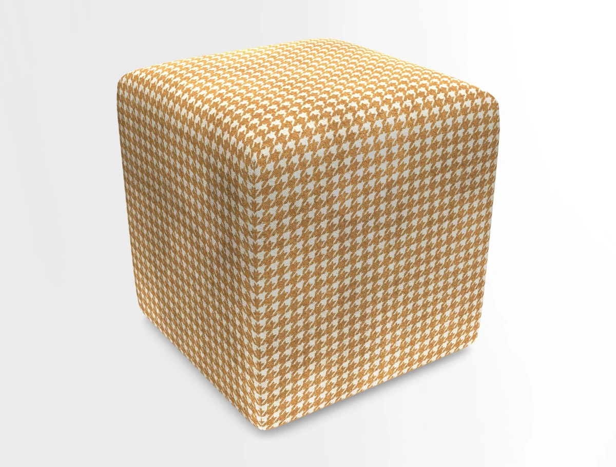 Cube Footstool in Peruvian homespun fabric
