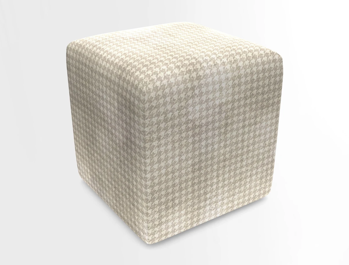 Cube Footstool in Peruvian homespun fabric