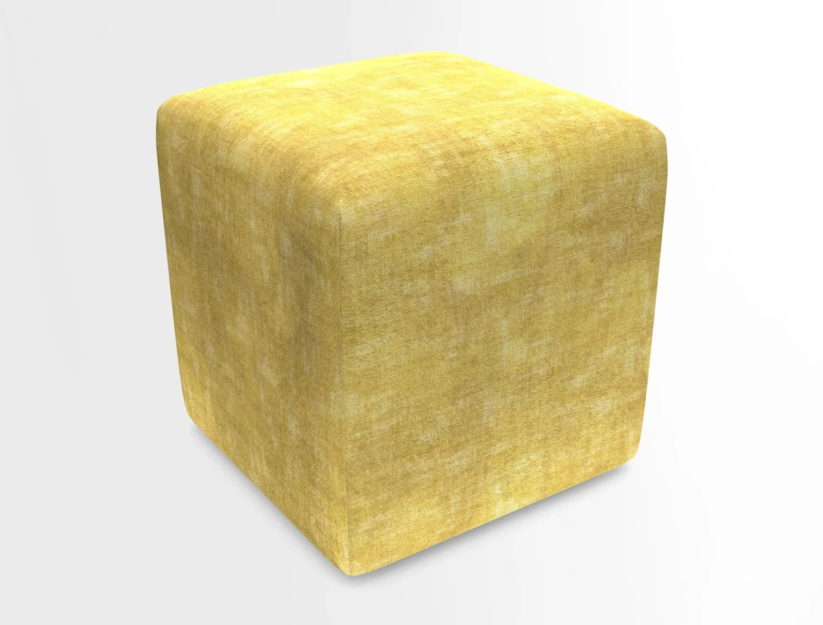 Cube Footstool in Peruvian homespun fabric