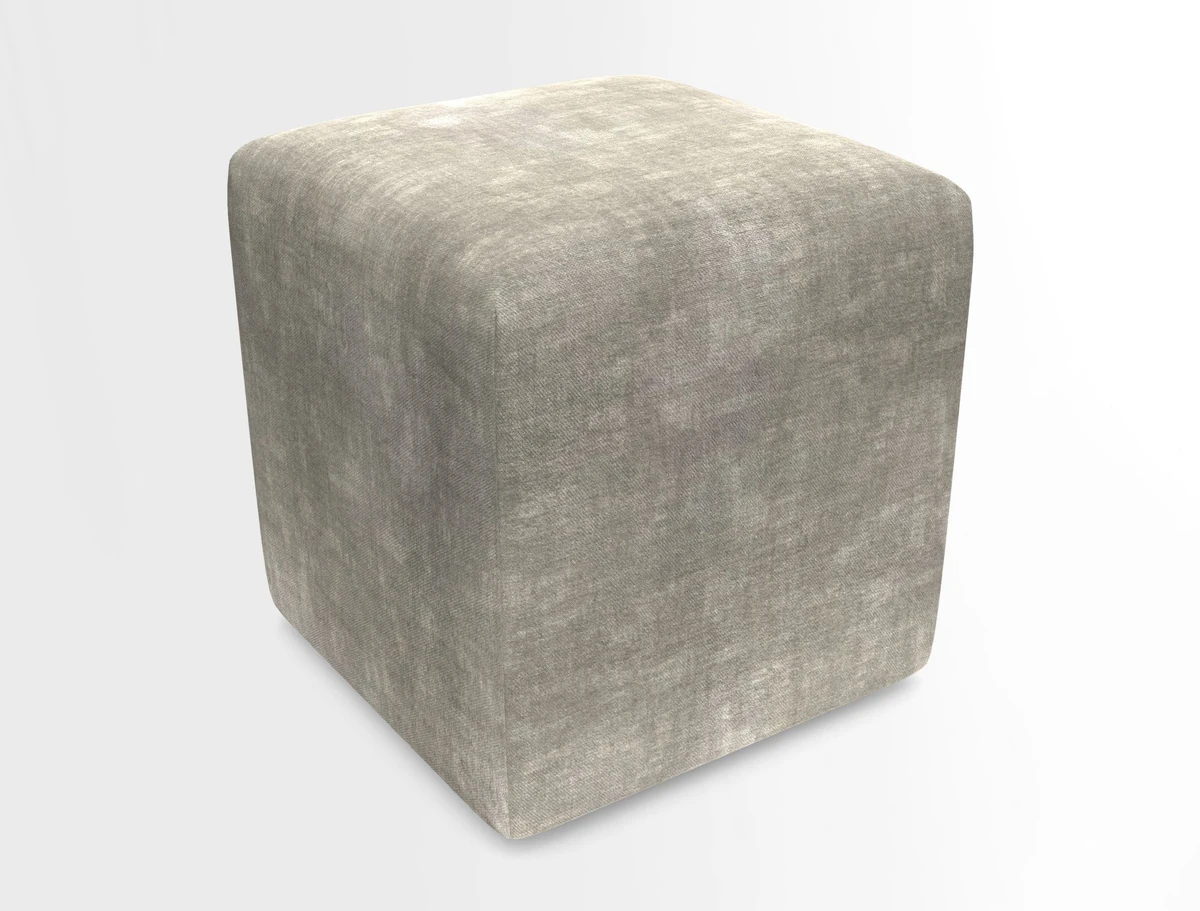 Cube Footstool in Peruvian homespun fabric