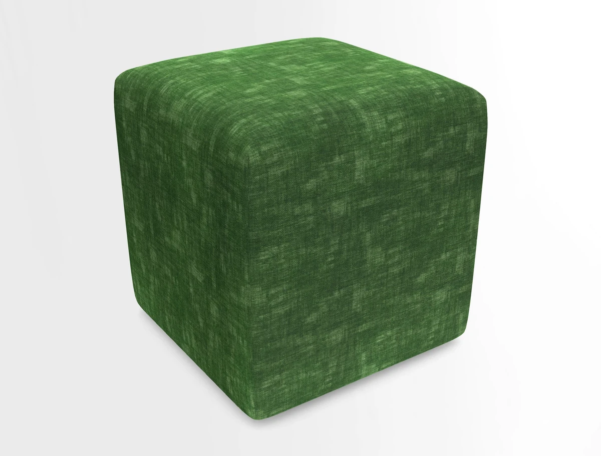 Cube Footstool in Peruvian homespun fabric