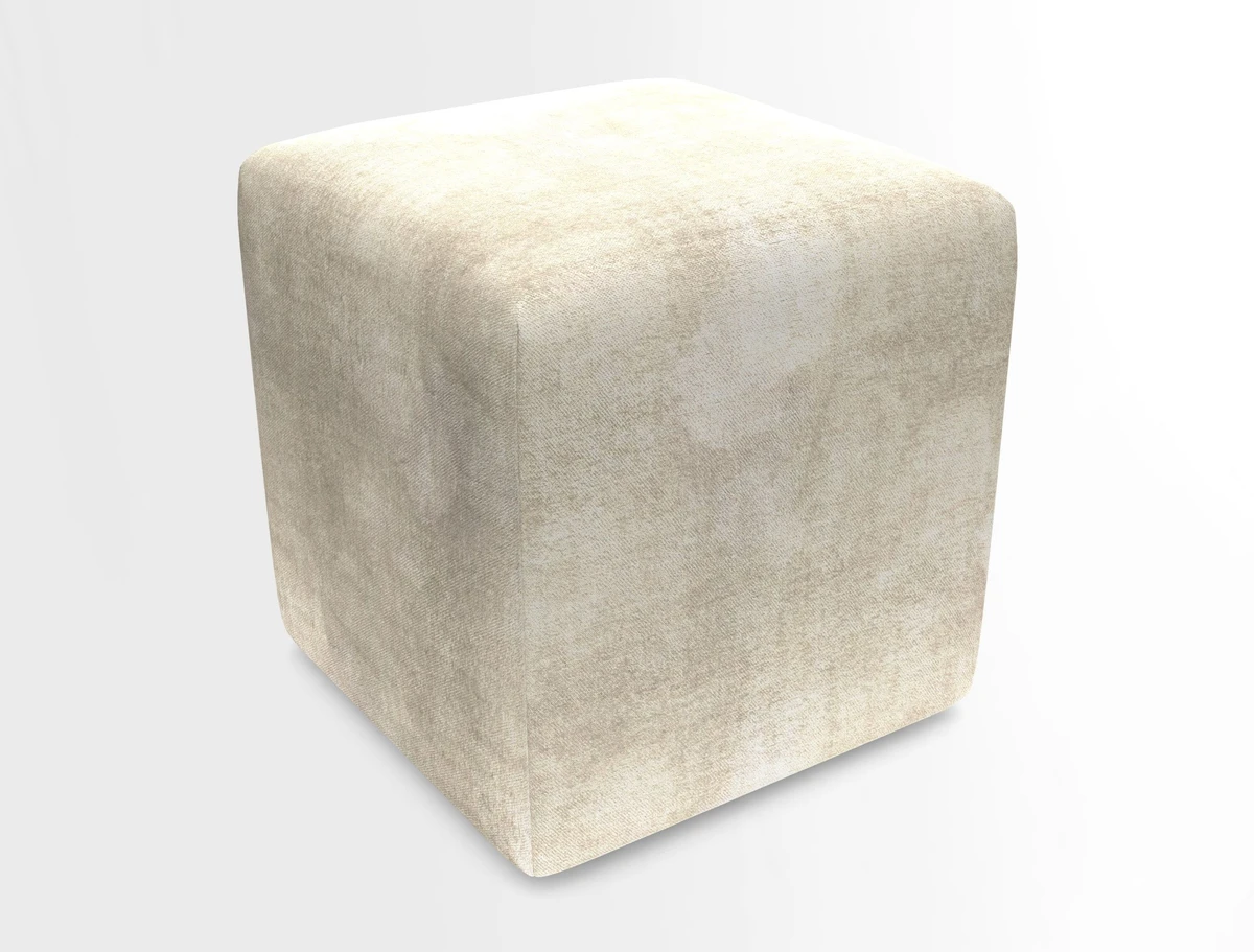 Cube Footstool in Peruvian homespun fabric
