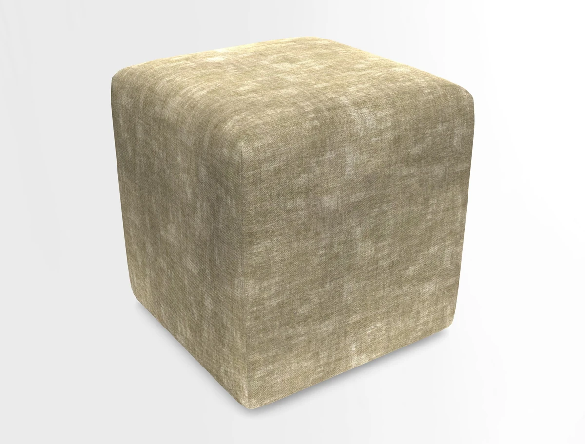 Cube Footstool in Peruvian homespun fabric