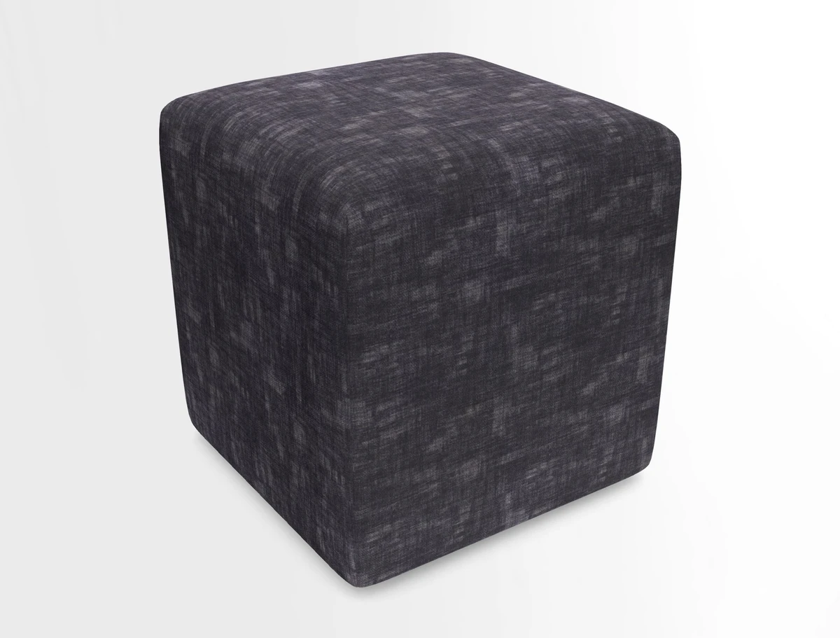 Cube Footstool in Peruvian homespun fabric