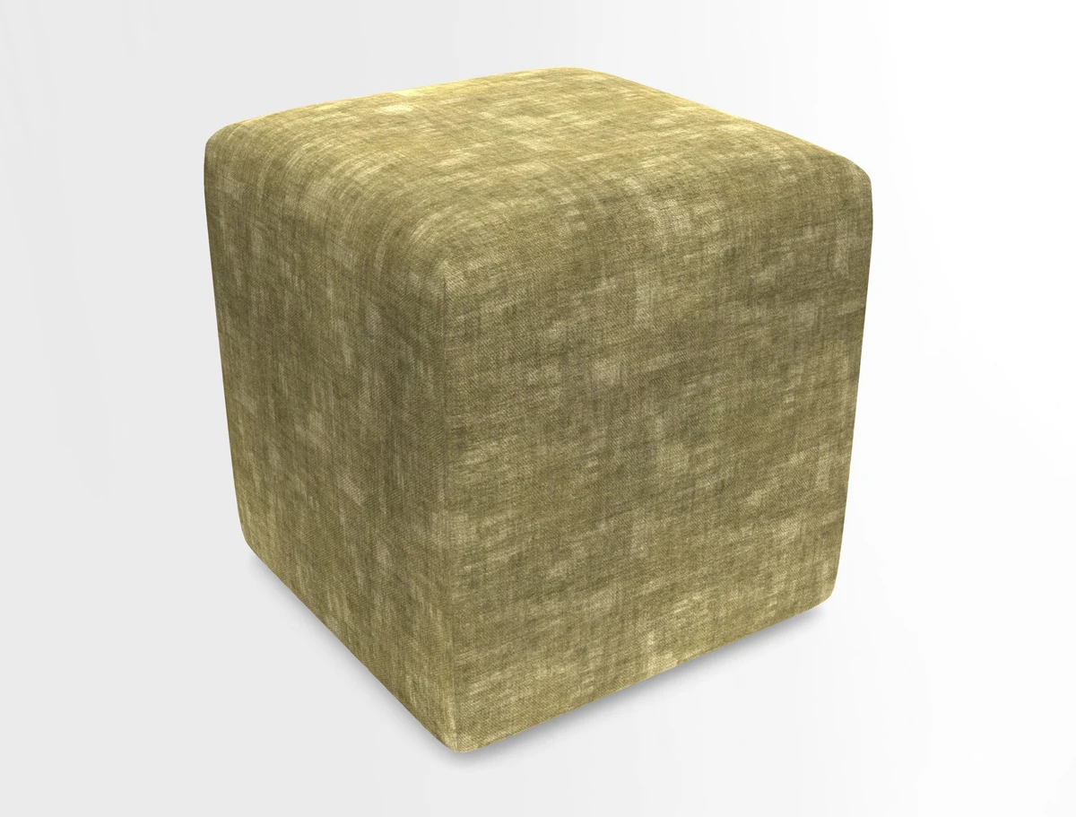 Cube Footstool in Peruvian homespun fabric