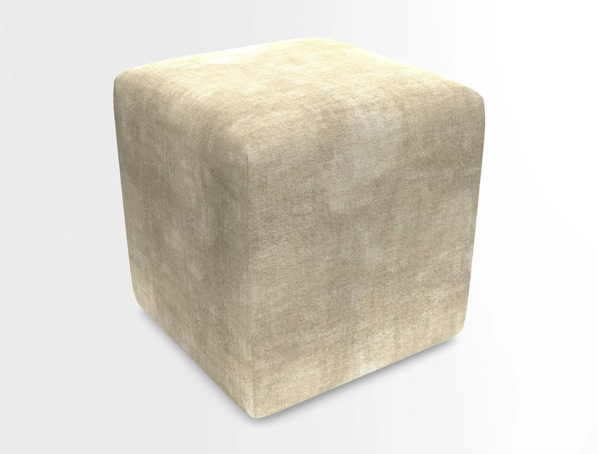 Cube Footstool in Peruvian homespun fabric