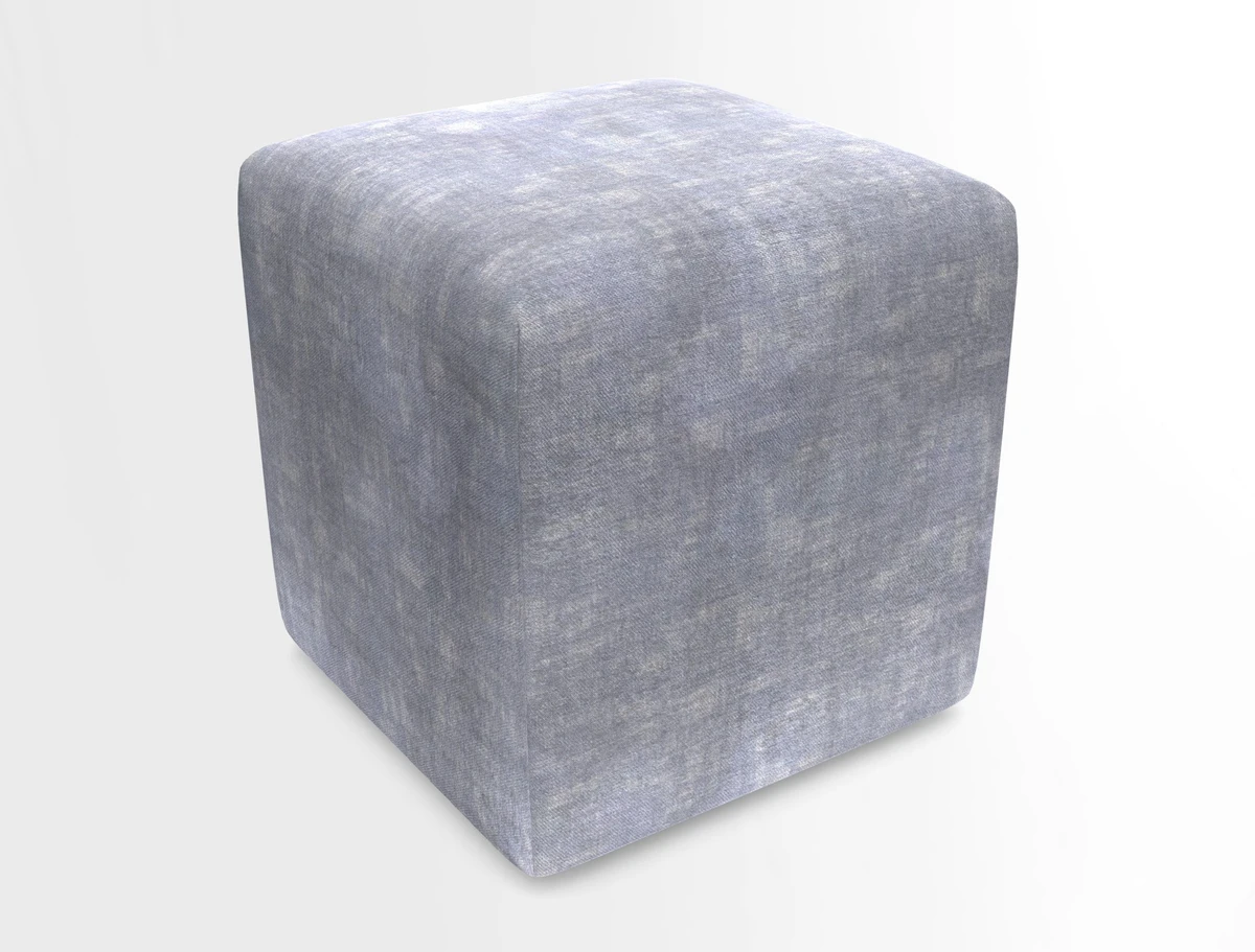 Cube Footstool in Peruvian homespun fabric