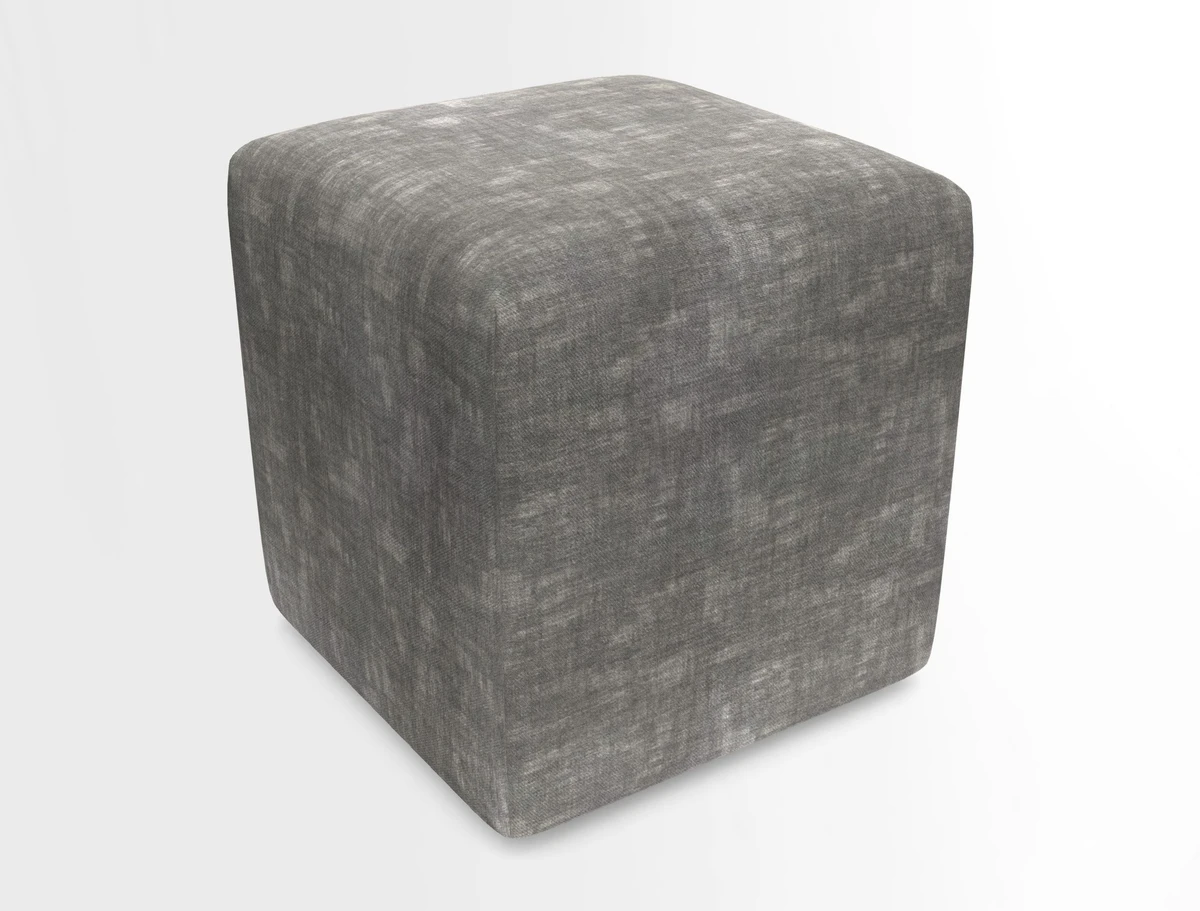 Cube Footstool in Peruvian homespun fabric