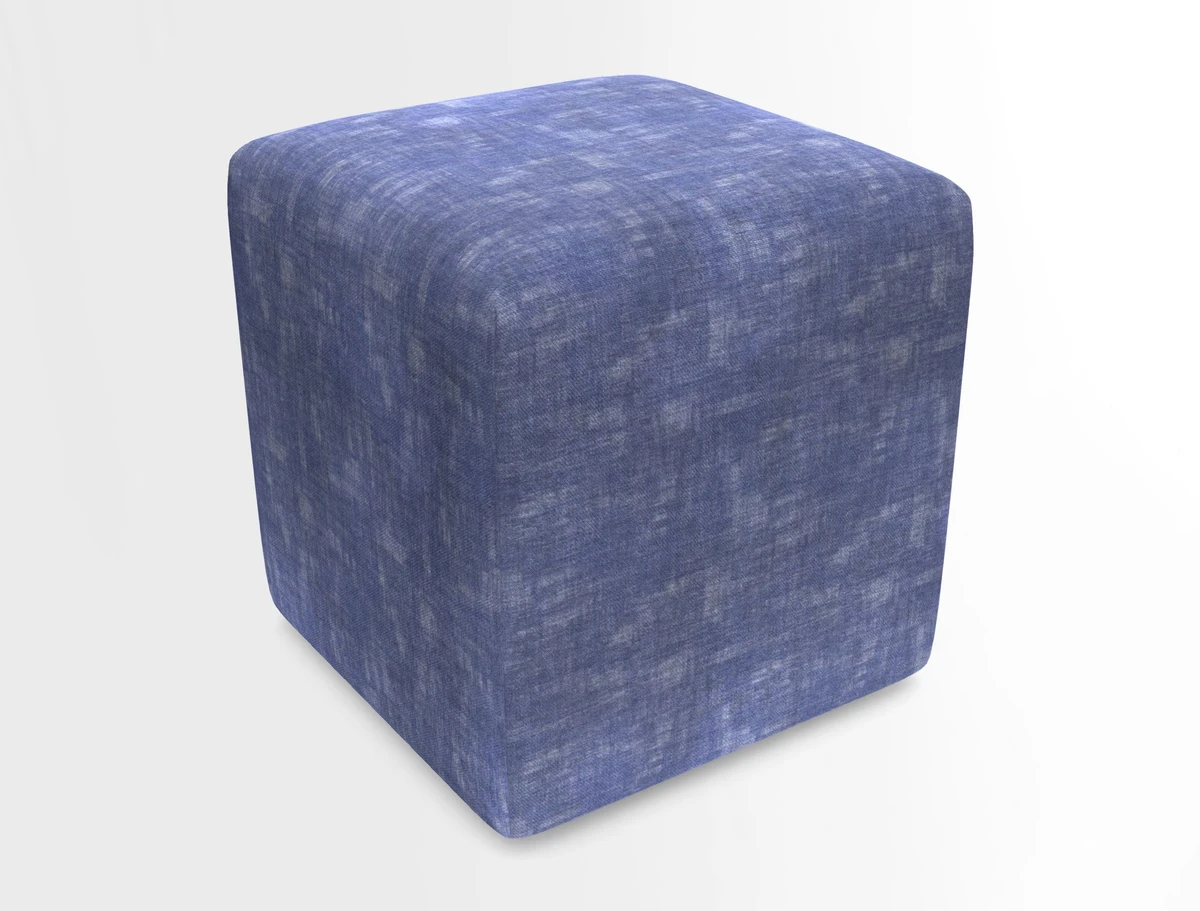 Cube Footstool in Peruvian homespun fabric