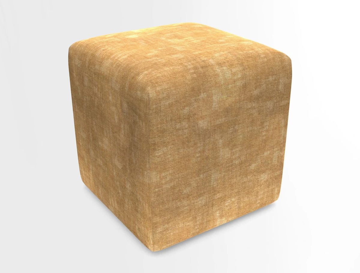 Cube Footstool in Peruvian homespun fabric