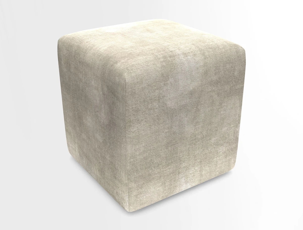 Cube Footstool in Peruvian homespun fabric