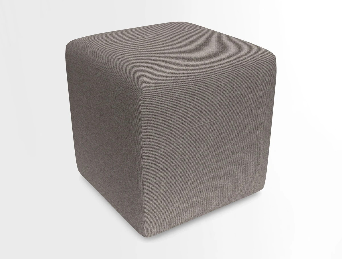 Cube Footstool in Peruvian homespun fabric