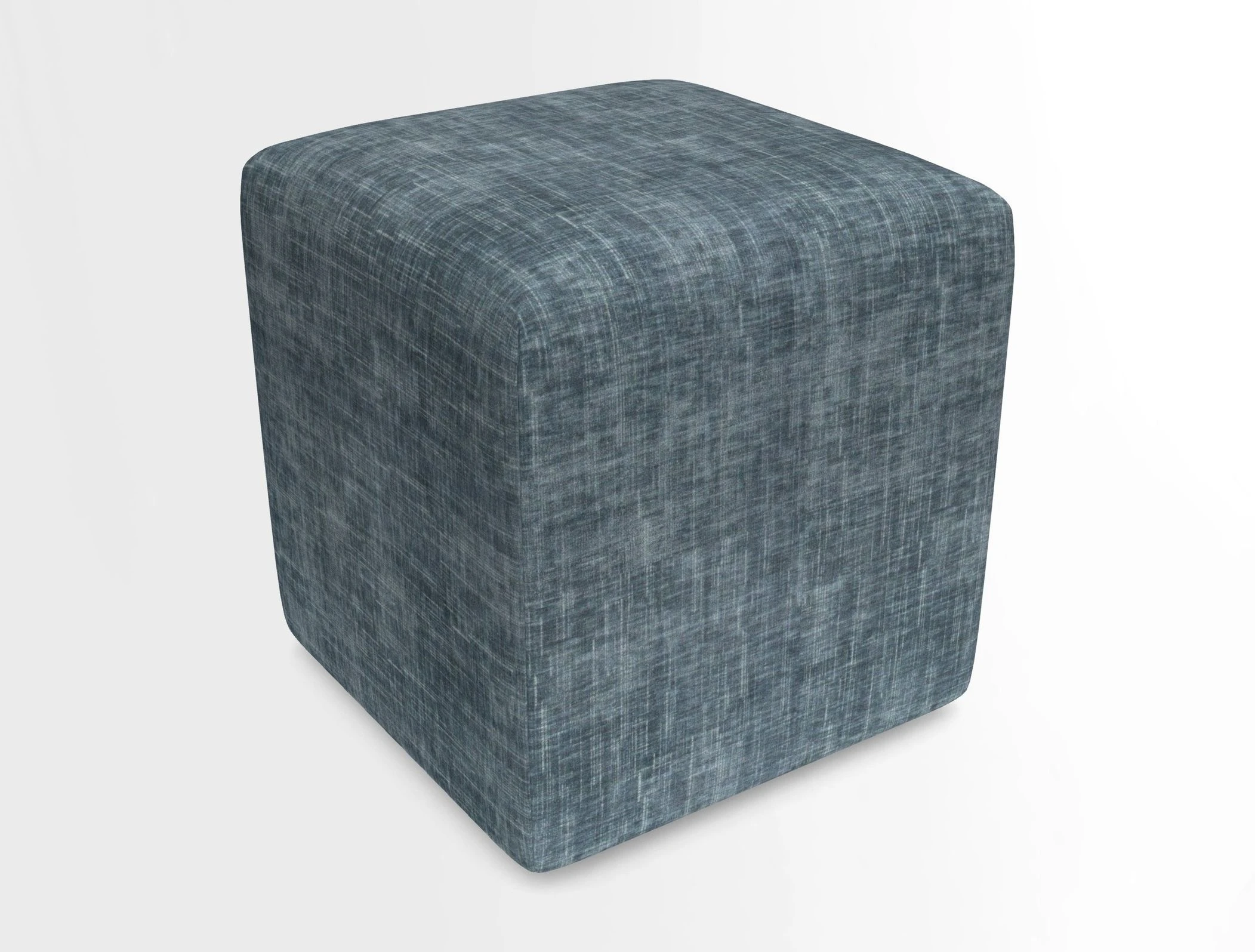 Cube Footstool in Peruvian homespun fabric