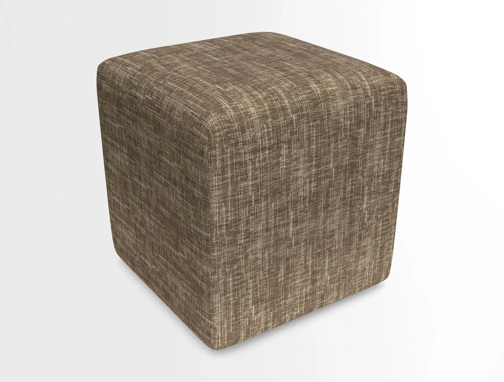 Cube Footstool in Peruvian homespun fabric