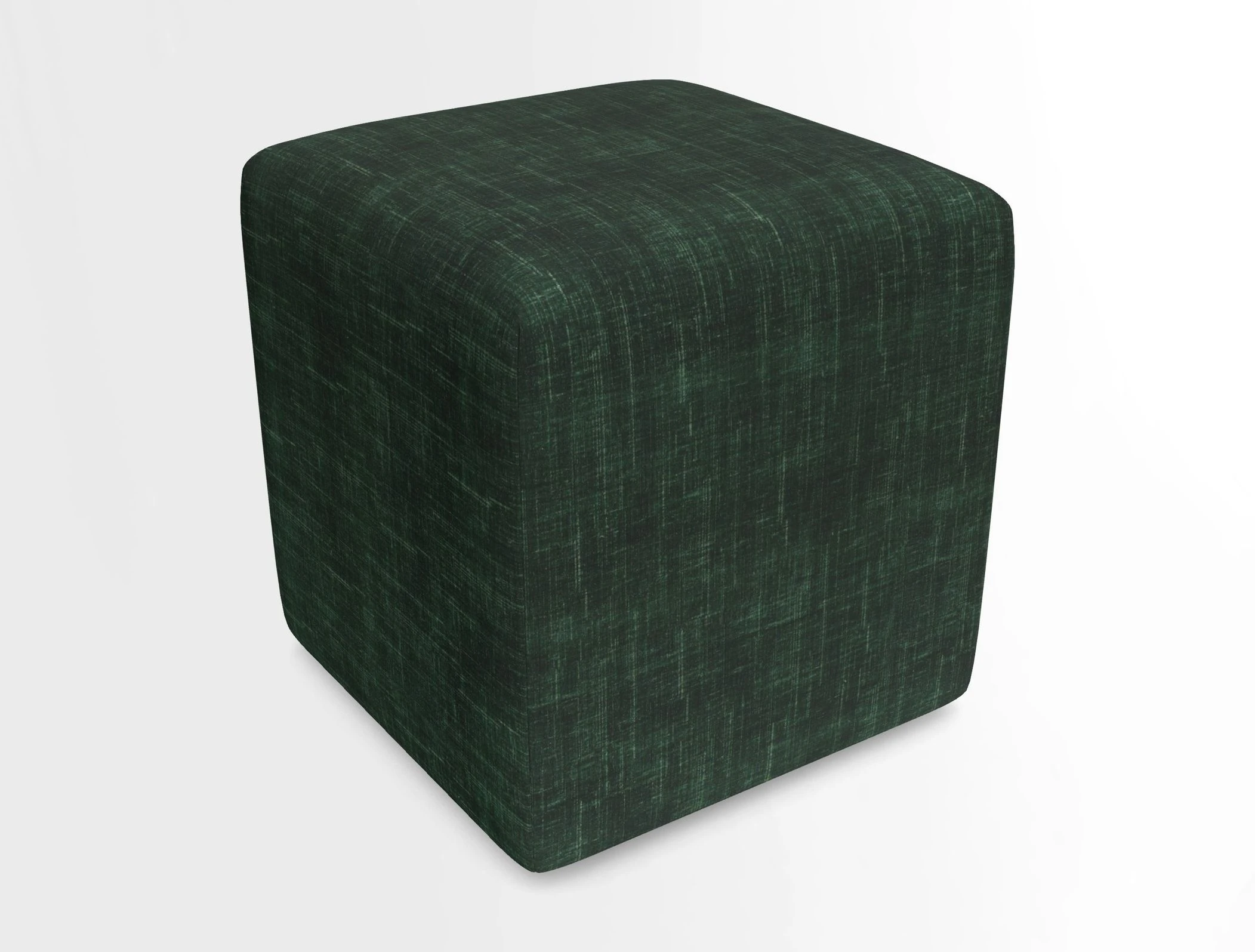 Cube Footstool in Peruvian homespun fabric