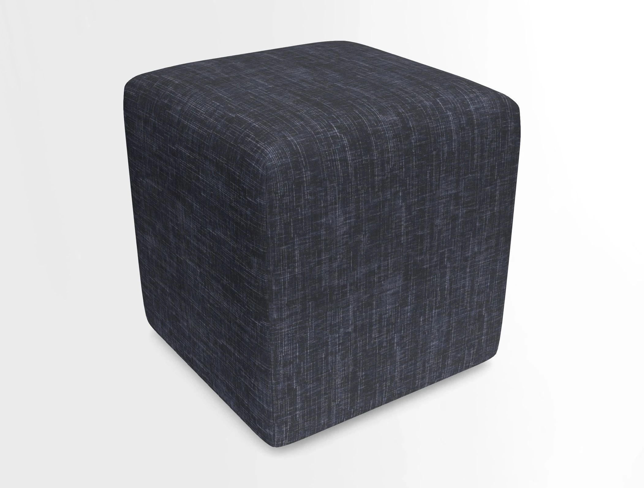 Cube Footstool in Peruvian homespun fabric