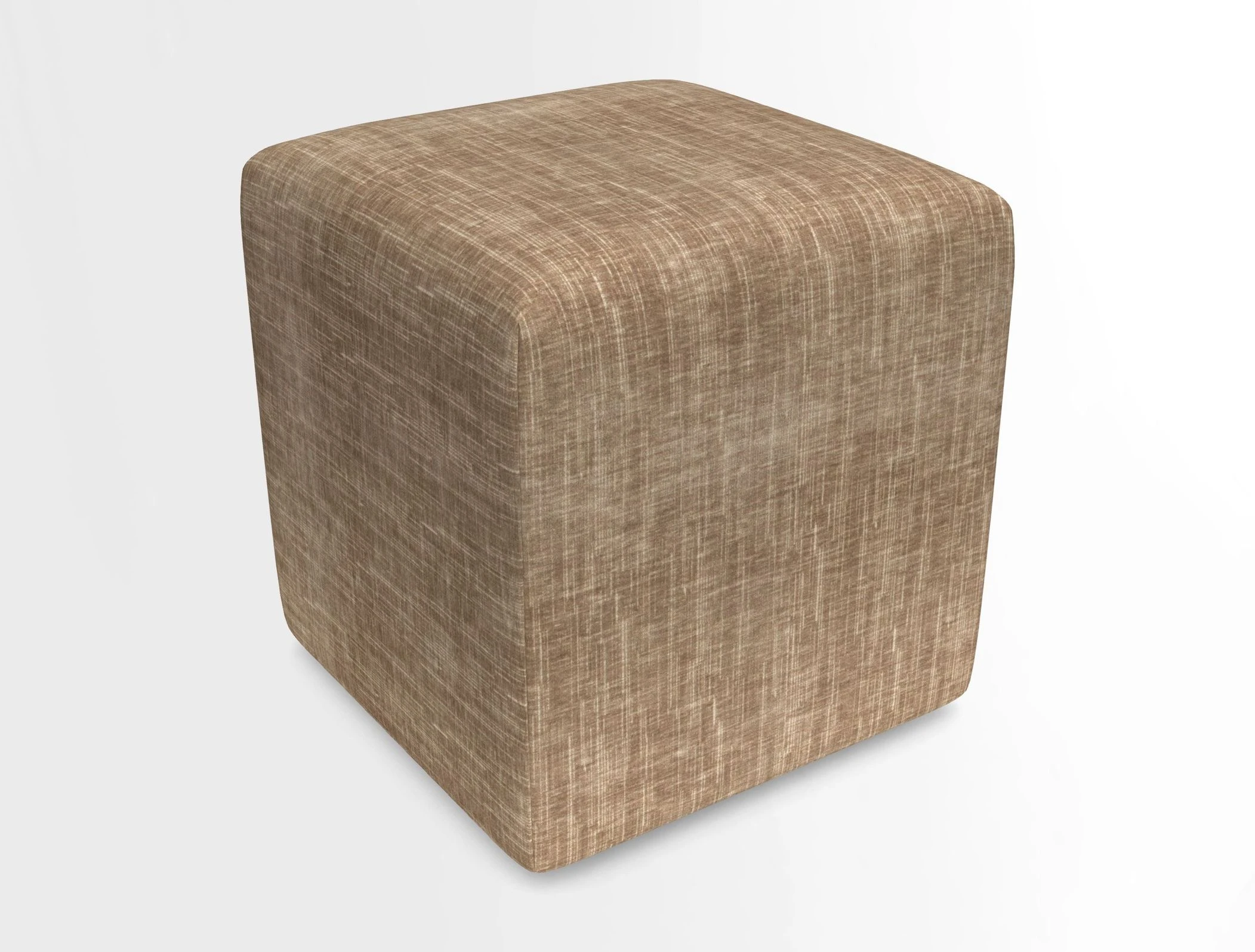 Cube Footstool in Peruvian homespun fabric