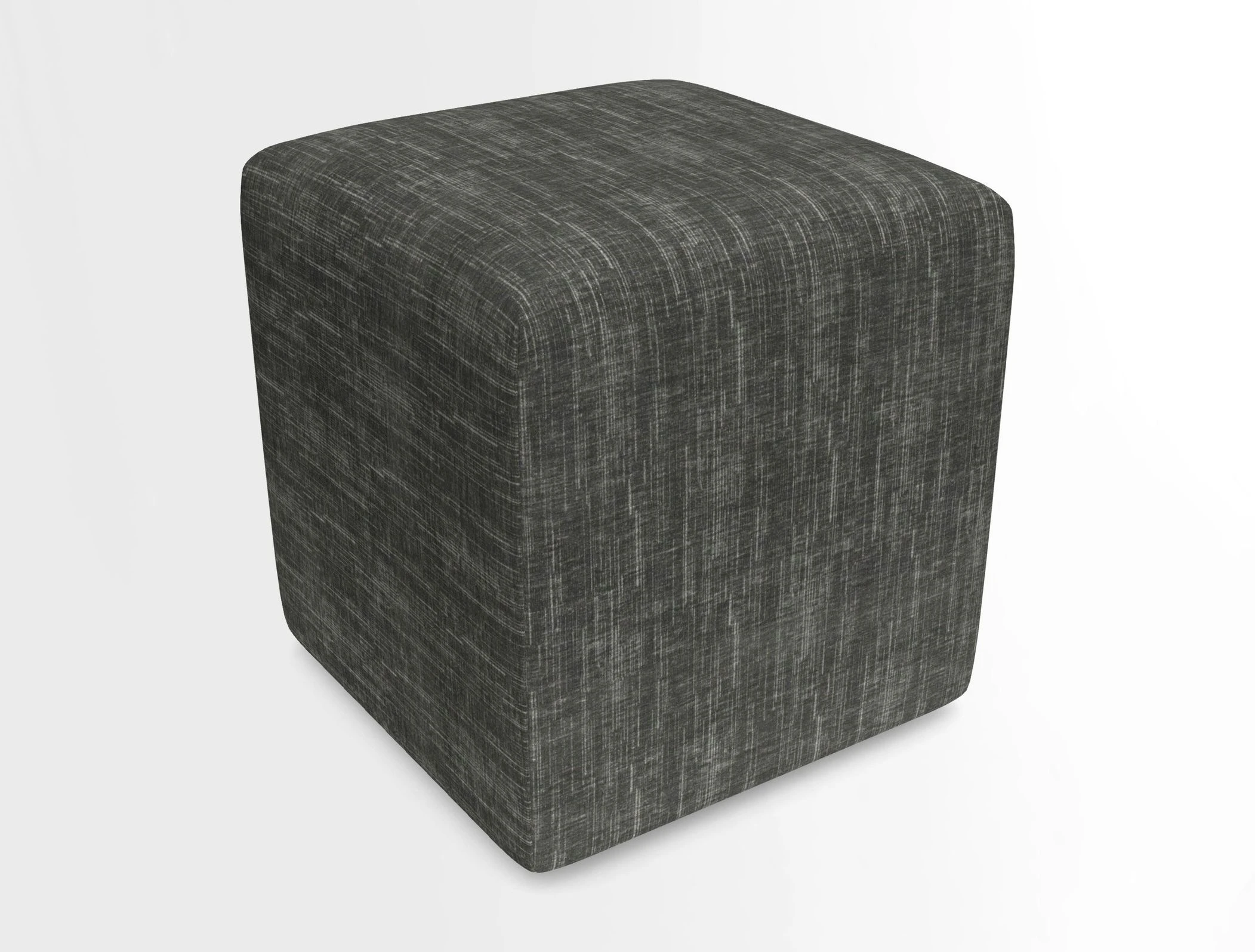 Cube Footstool in Peruvian homespun fabric