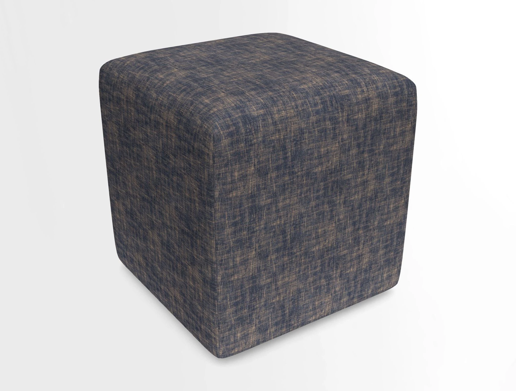 Cube Footstool in Peruvian homespun fabric