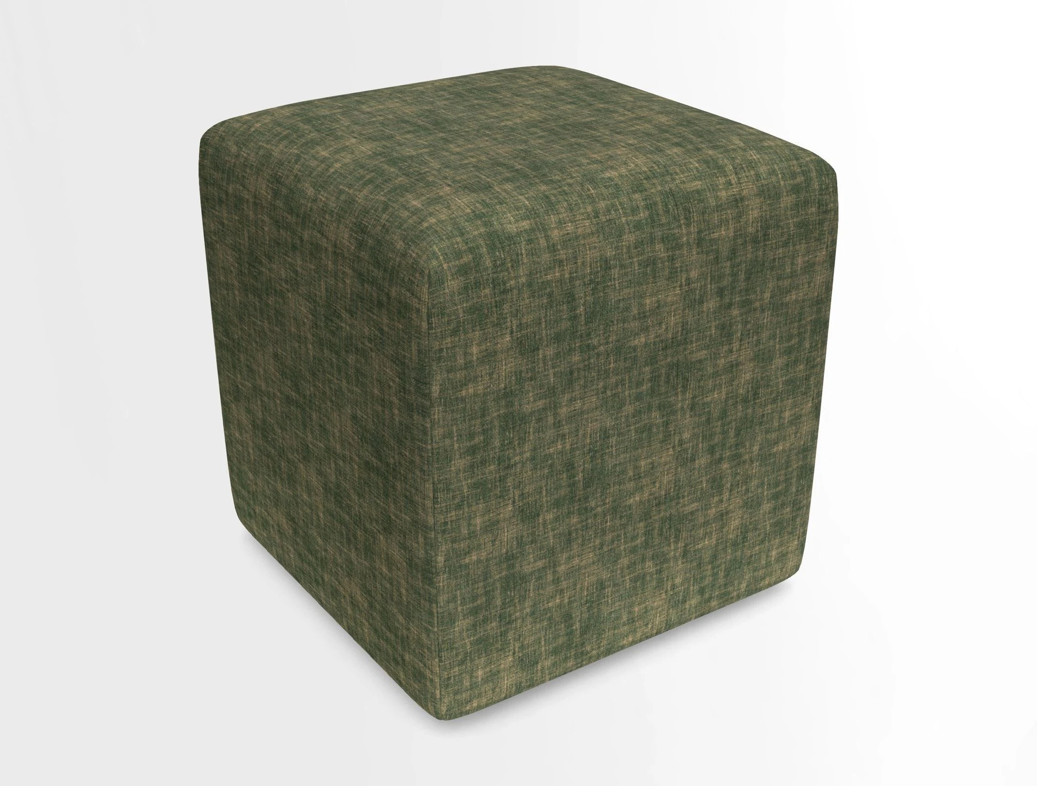 Cube Footstool in Peruvian homespun fabric