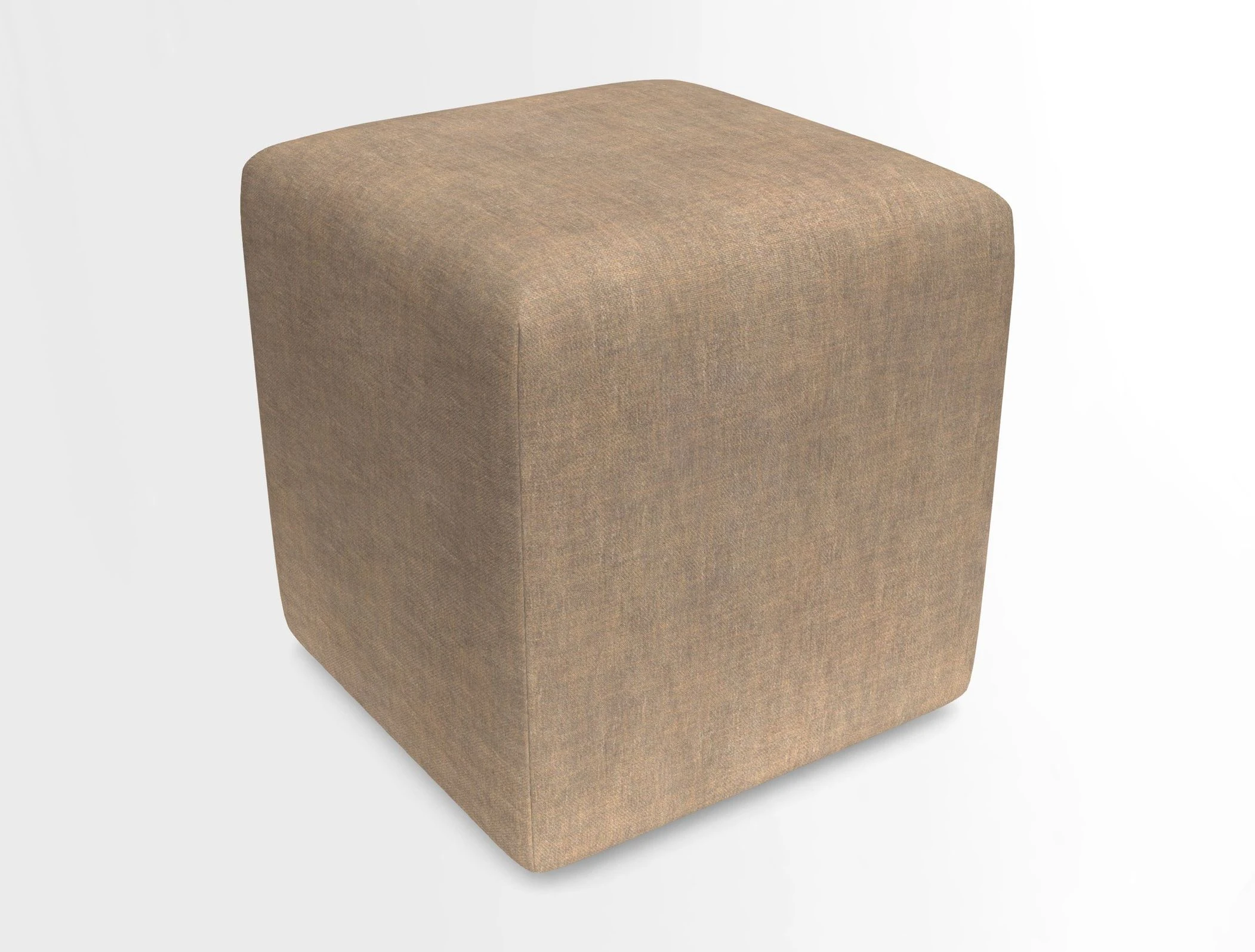 Cube Footstool in Peruvian homespun fabric