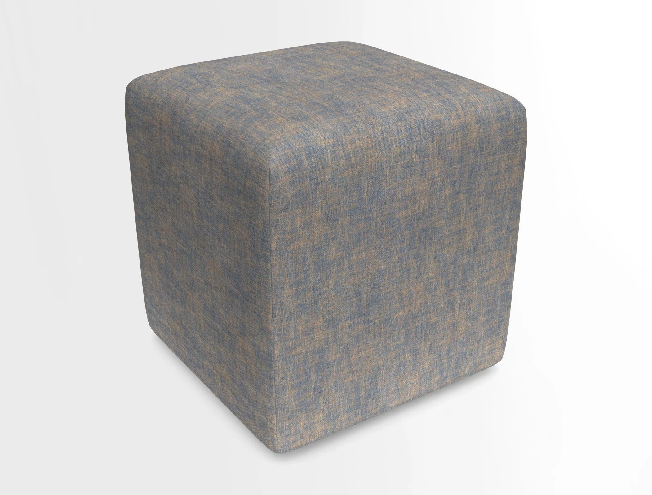 Cube Footstool in Peruvian homespun fabric