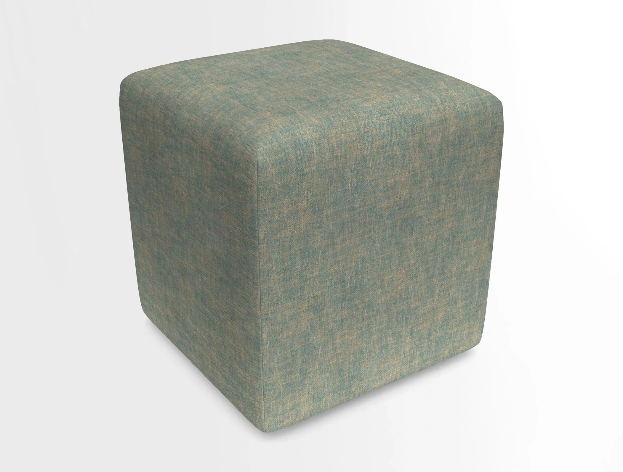 Cube Footstool in Peruvian homespun fabric