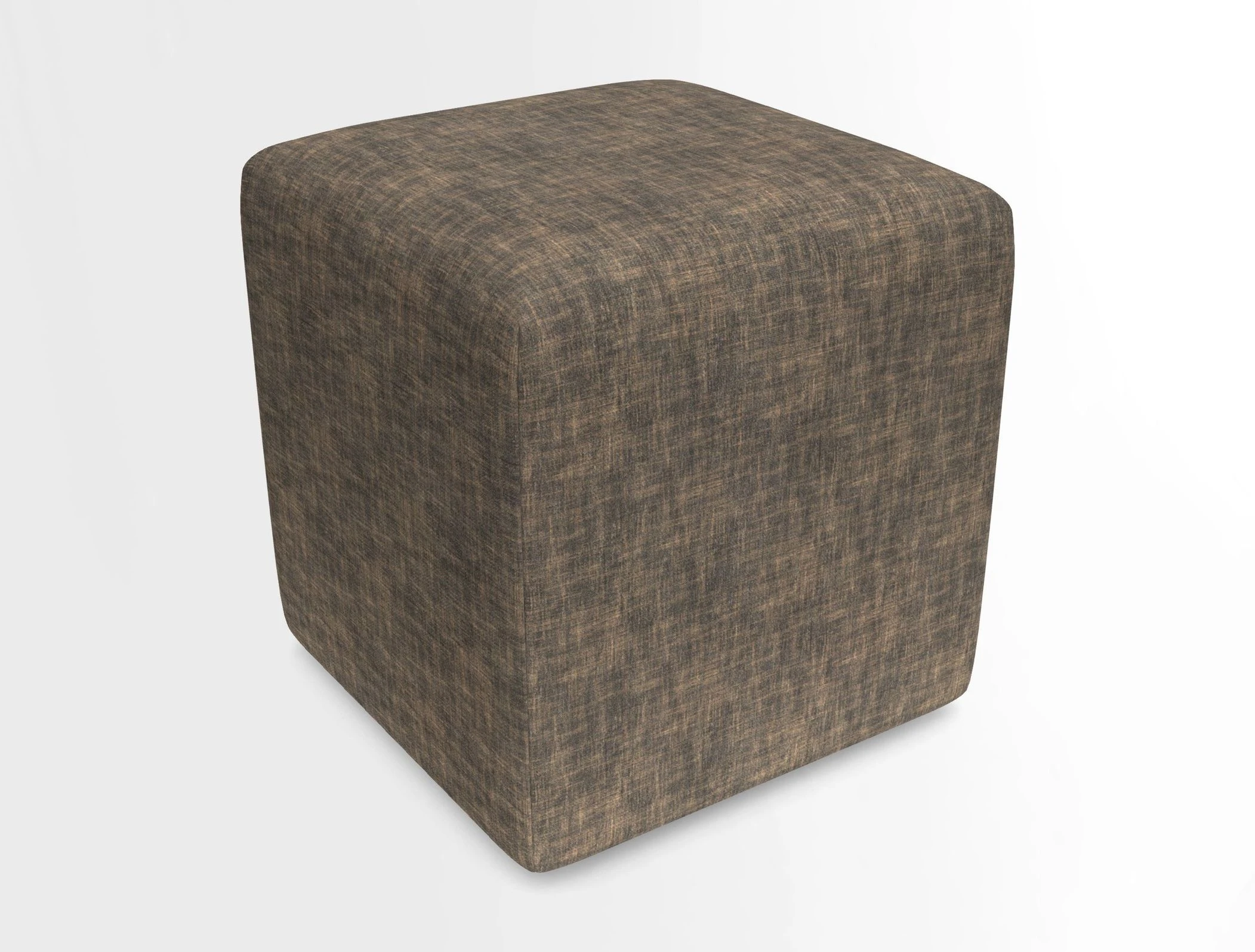 Cube Footstool in Peruvian homespun fabric