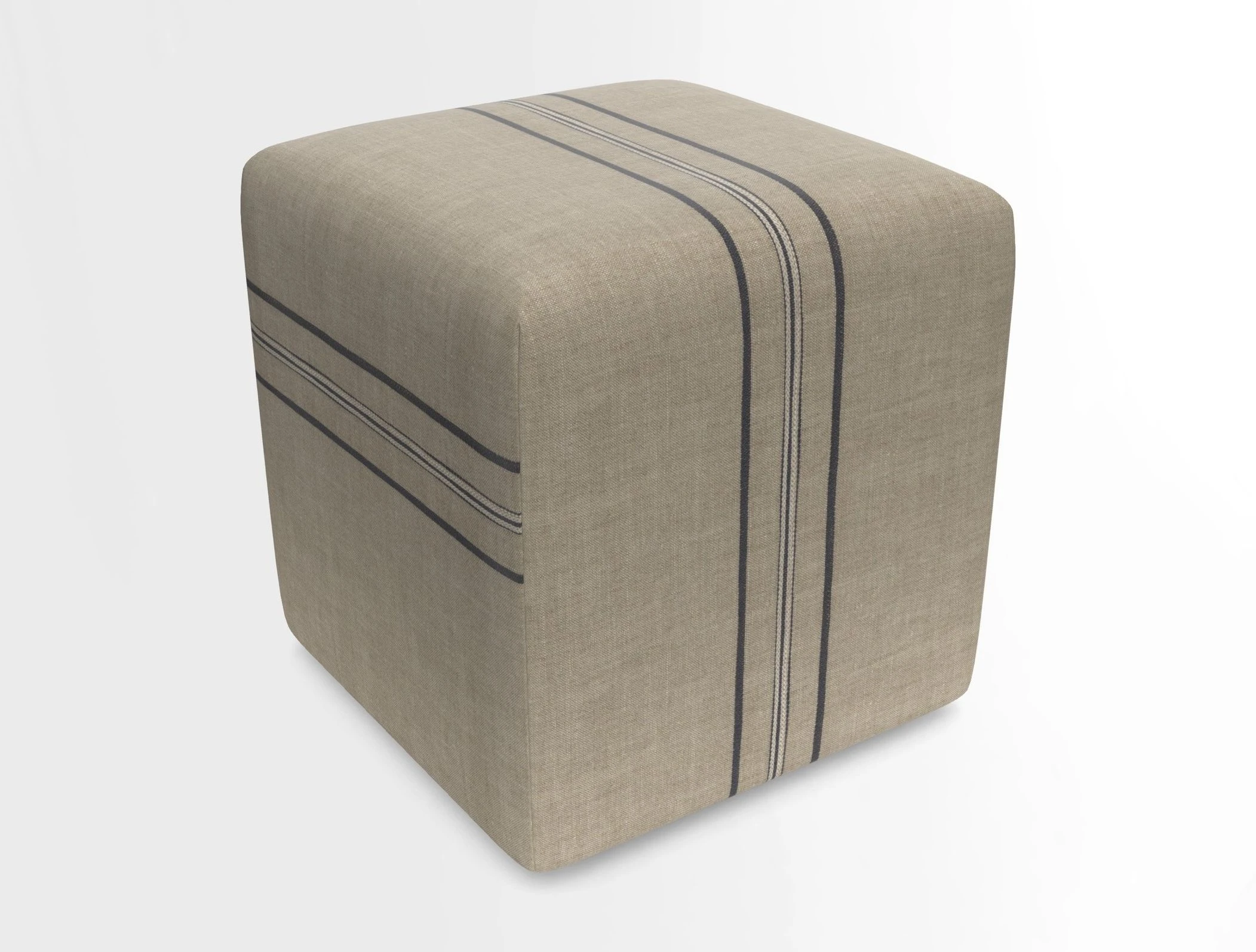 Cube Footstool in Peruvian homespun fabric