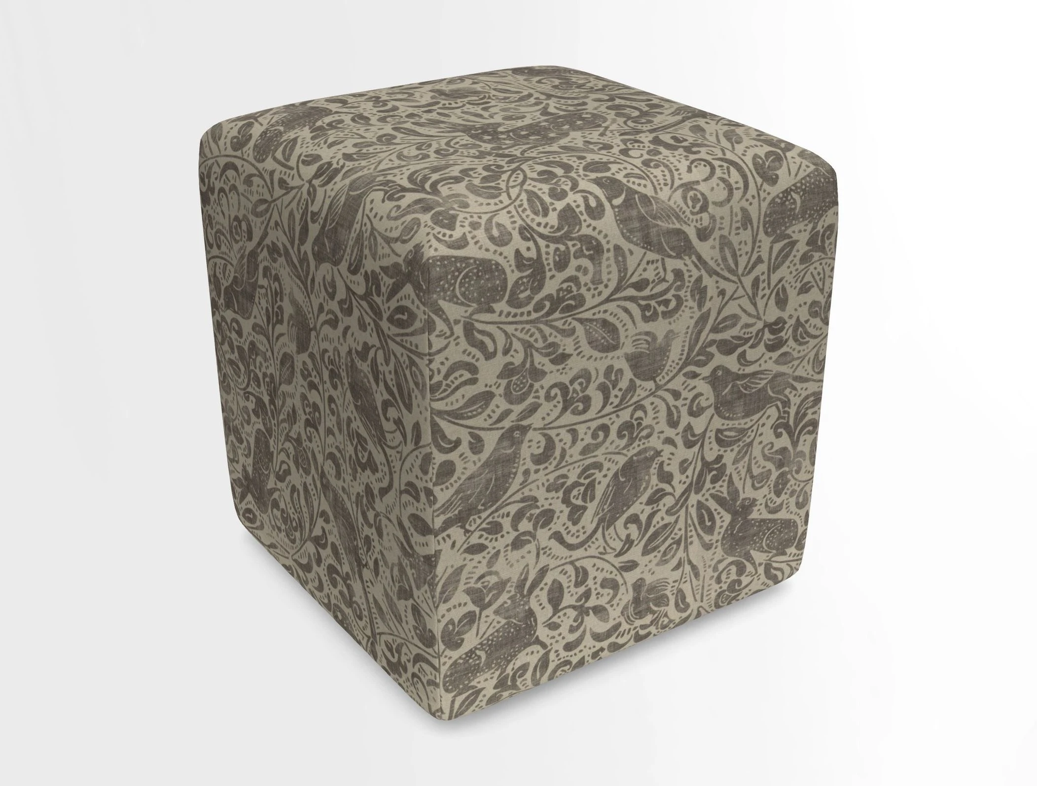 Cube Footstool in Peruvian homespun fabric