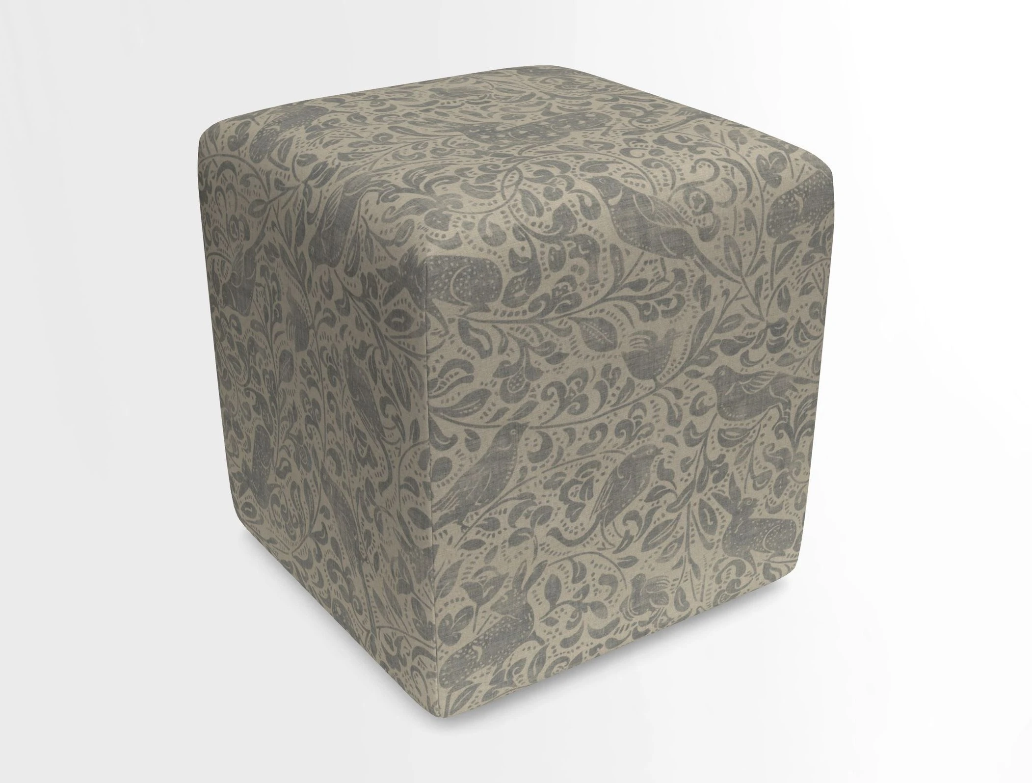 Cube Footstool in Peruvian homespun fabric