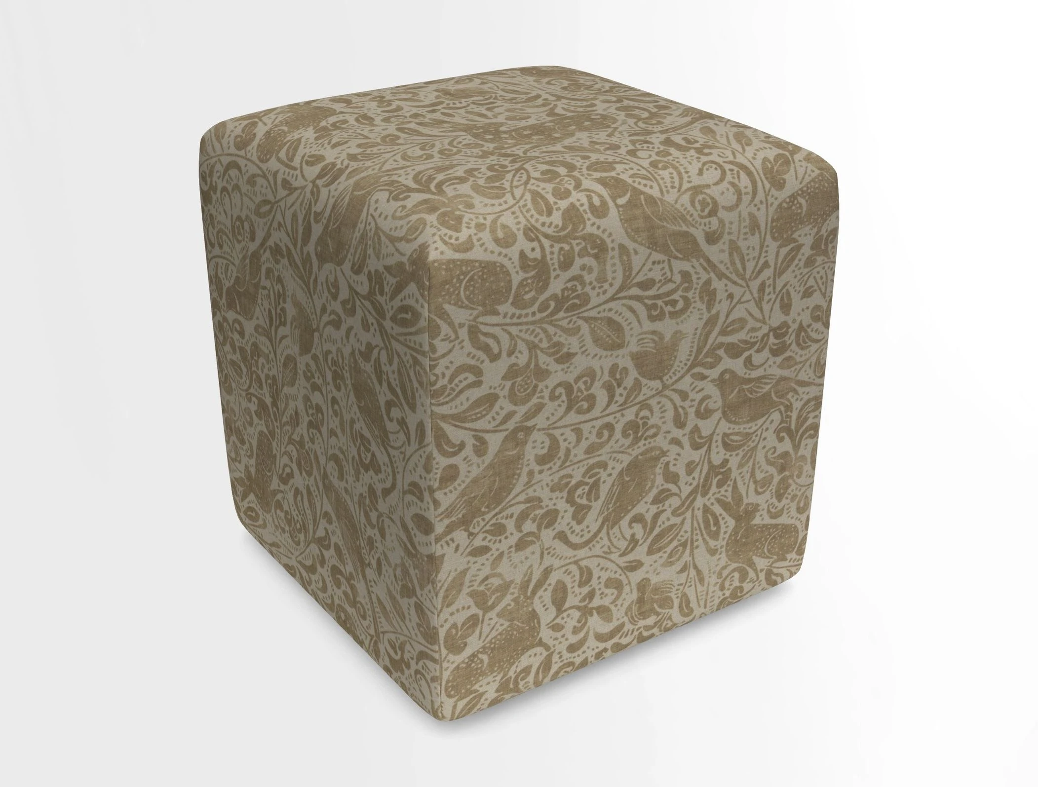 Cube Footstool in Peruvian homespun fabric